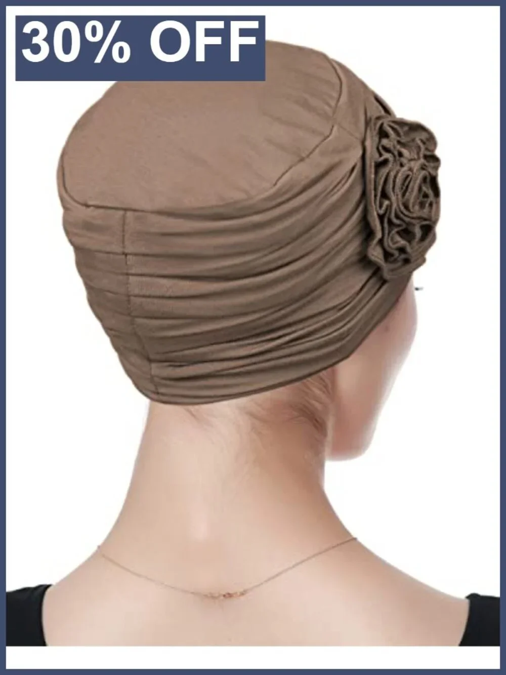 Chemo Headwrap Beanie for Women, Soft Viscose Turban Hat, Handmade Flower Design